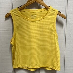 Fleo Yellow Crop Tank Top Sleeveless